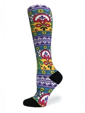NEW Crazy Compression Multi-Color Patterned Knee Socks -Women’s Sz XS (4-6)